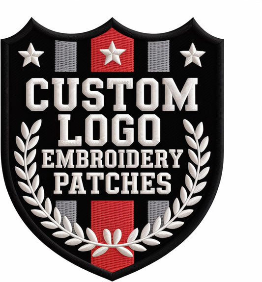 Personalized Embroidered Patches – Custom Logo, Image, or Text, Iron-On/Sew-On Hook & Loop, 3"–11" for Clothing & Hats