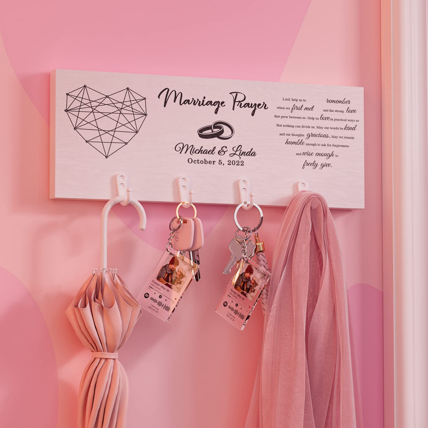 Personalized Song Photo Keychain with Custom Picture, Music Player Style Acrylic Keychain for Couples
