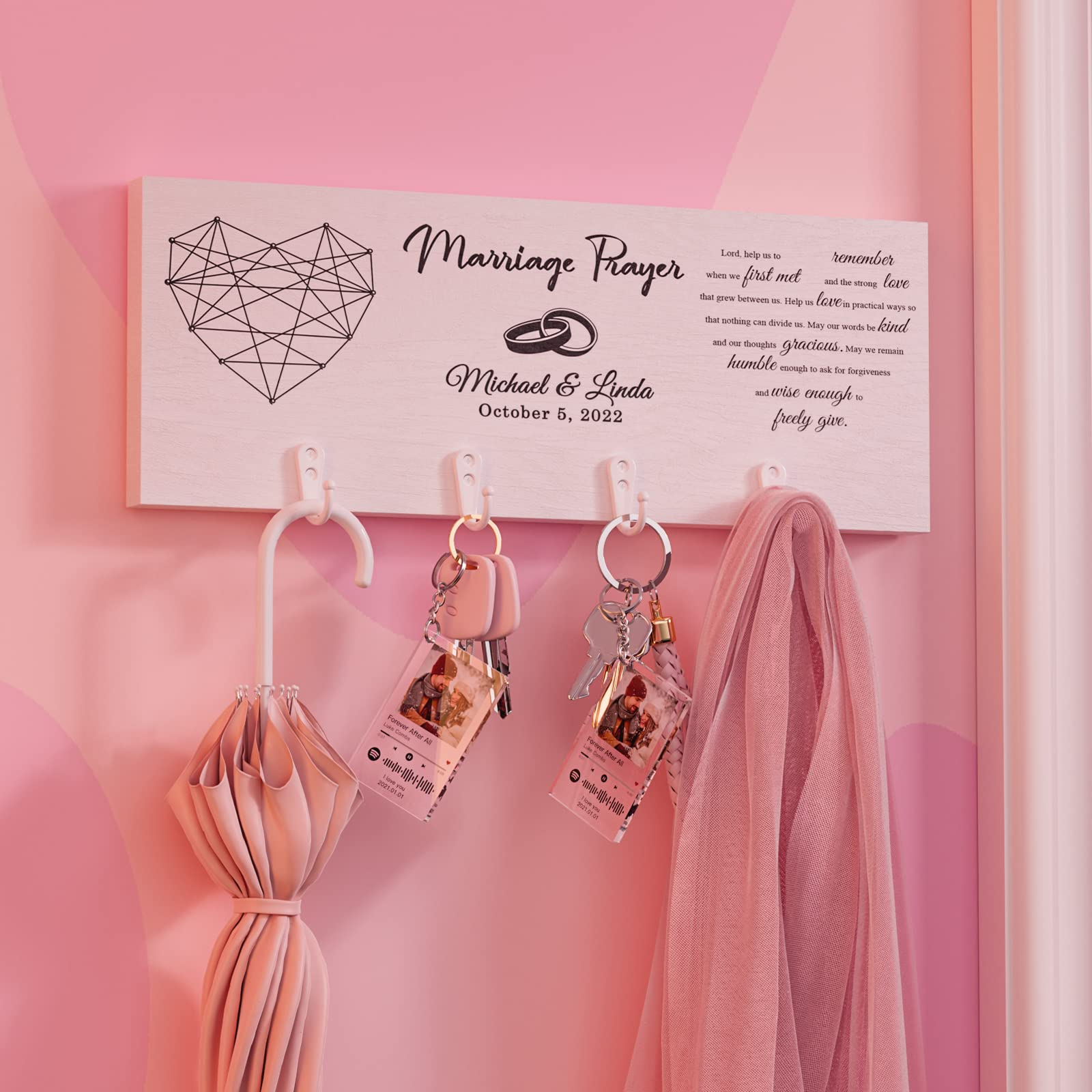 Personalized Song Photo Keychain with Custom Picture, Music Player Style Acrylic Keychain for Couples