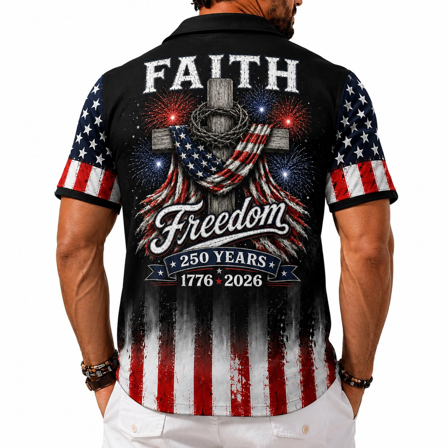 America 250TH Anniversary Hawaiian Shirt 1776-2026, Patriotic Eagle Flag Button Down Shirts Men, Gifts for Independence Day V2