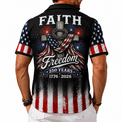 America 250TH Anniversary Hawaiian Shirt 1776-2026, Patriotic Eagle Flag Button Down Shirts Men, Gifts for Independence Day V2