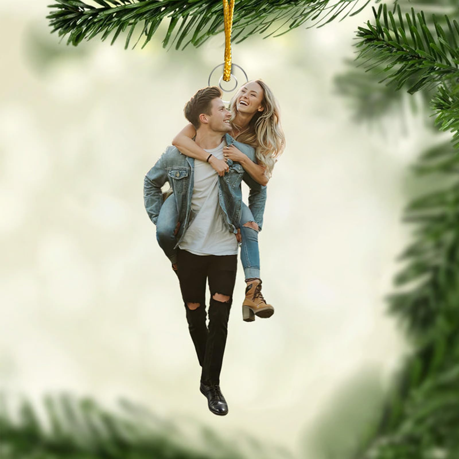 Personalized Christmas Ornament 2025, Custom 2D Photo Acrylic Decoration, Unique Family Ornament Gift For Him Husband Friends And Loved Ones