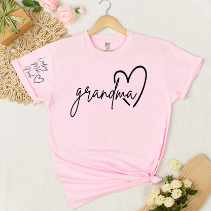 Personalized Grandma Heart T-Shirt with Custom Names - Perfect Gift for Grandma, Family, or Loved Ones