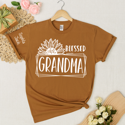 Personalized Blessed Grandma T-Shirt with Custom Names - Unique Gift for Grandma, Family, or Loved Ones