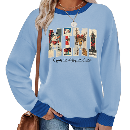 Personalized Mimi Christmas Sweatshirt with Grandkids’ Names Sweatshirt Mix
