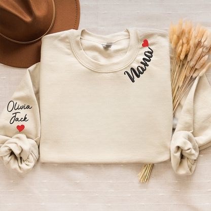 Custom Embroidered Nana Valentine Sweatshirt