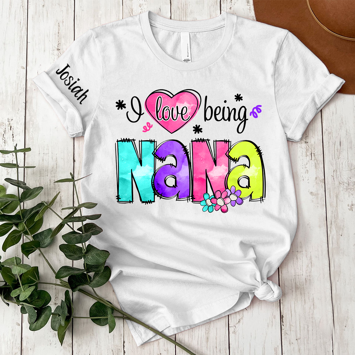 Personalized I Love Being Gigi Shirt, Custom Nickname and Grandkids' Names T-Shirt