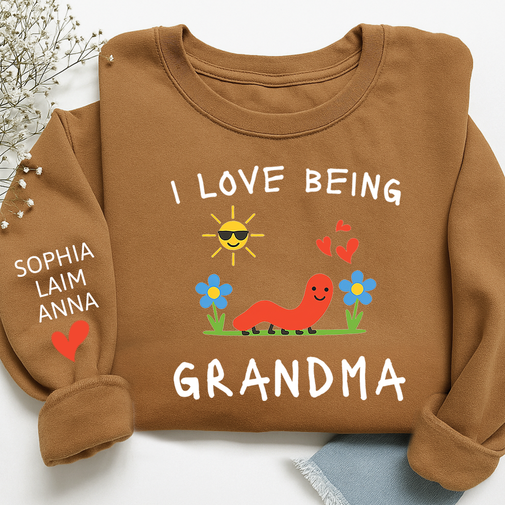 I Love Being Grandma Sweatshirt, Cute Family Design Crewneck