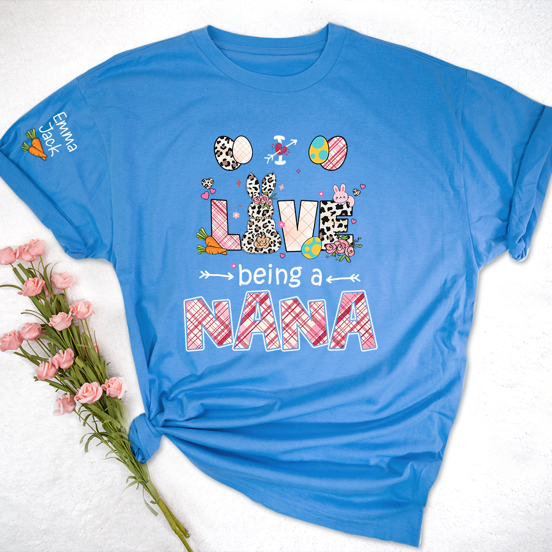 Easter Nana Shirt Love Being a Nana, Cute Bunny Spring Family Tee
