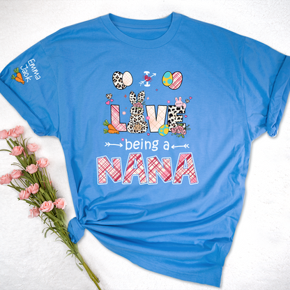 Easter Nana Shirt Love Being a Nana, Cute Bunny Spring Family Tee