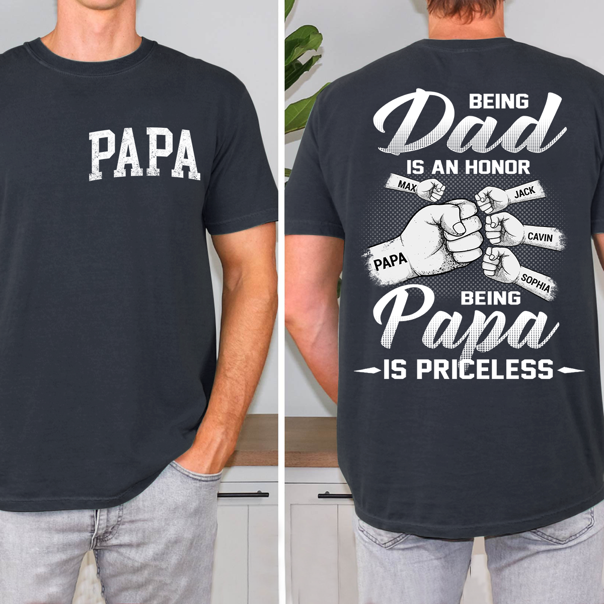 Personalized Being A Dad Is An Honor Being A Papa Is Priceless, Father's Day Shirt
