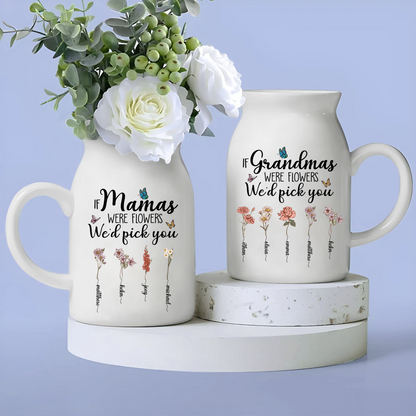 Nana Were Flower And Grandkids Ceramic Flower Vase, Mother's Day Gifts