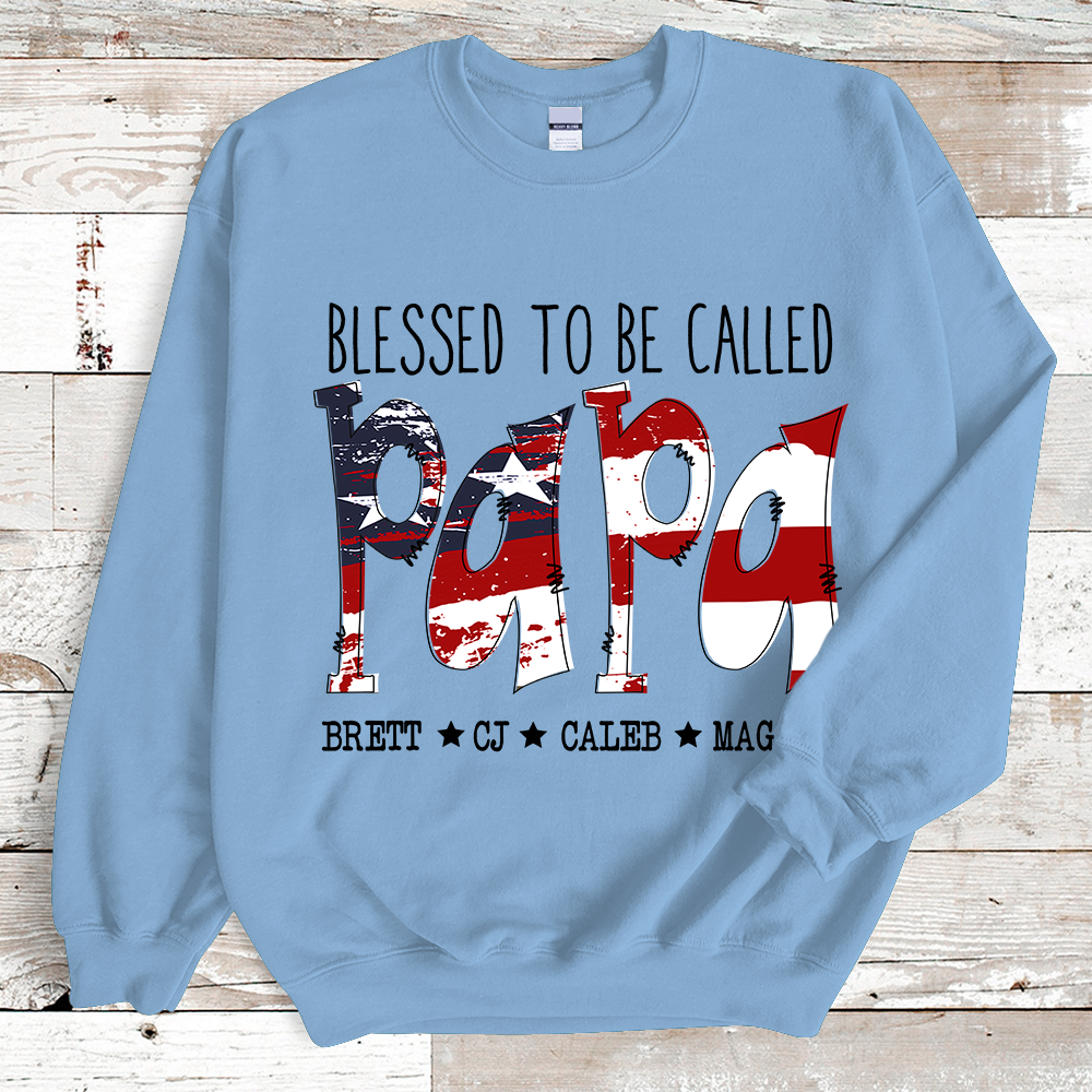 Blessed To Be Called Papa Flag Sweatshirt