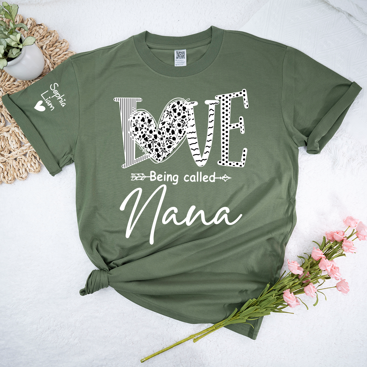 Personalized Nana Shirt for Grandma, Love Being Called Nana Quote Tee, Cute Family Role Clothing for Women