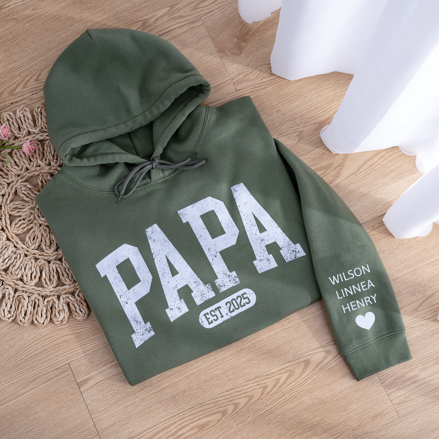 Personalized Papa Grandpa Daddy Papaw Hoodie for Men, Custom Name & Year EST. Sweatshirt, New Grandpa Gift 2026, Father’s Day Gift for Dad or Papa, Unisex Heavy Blend Pullover Hoodie