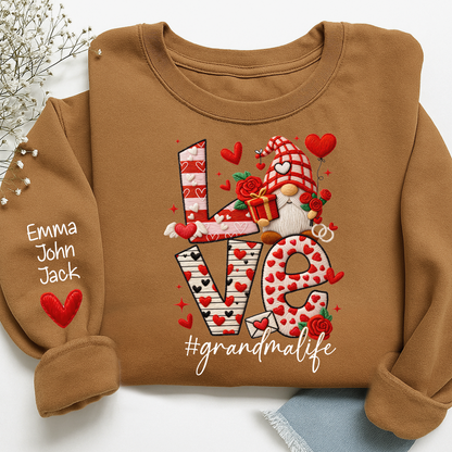 Love Grandma Sweatshirt, Grandmalife Heart Design For Gift Grandma And Kids