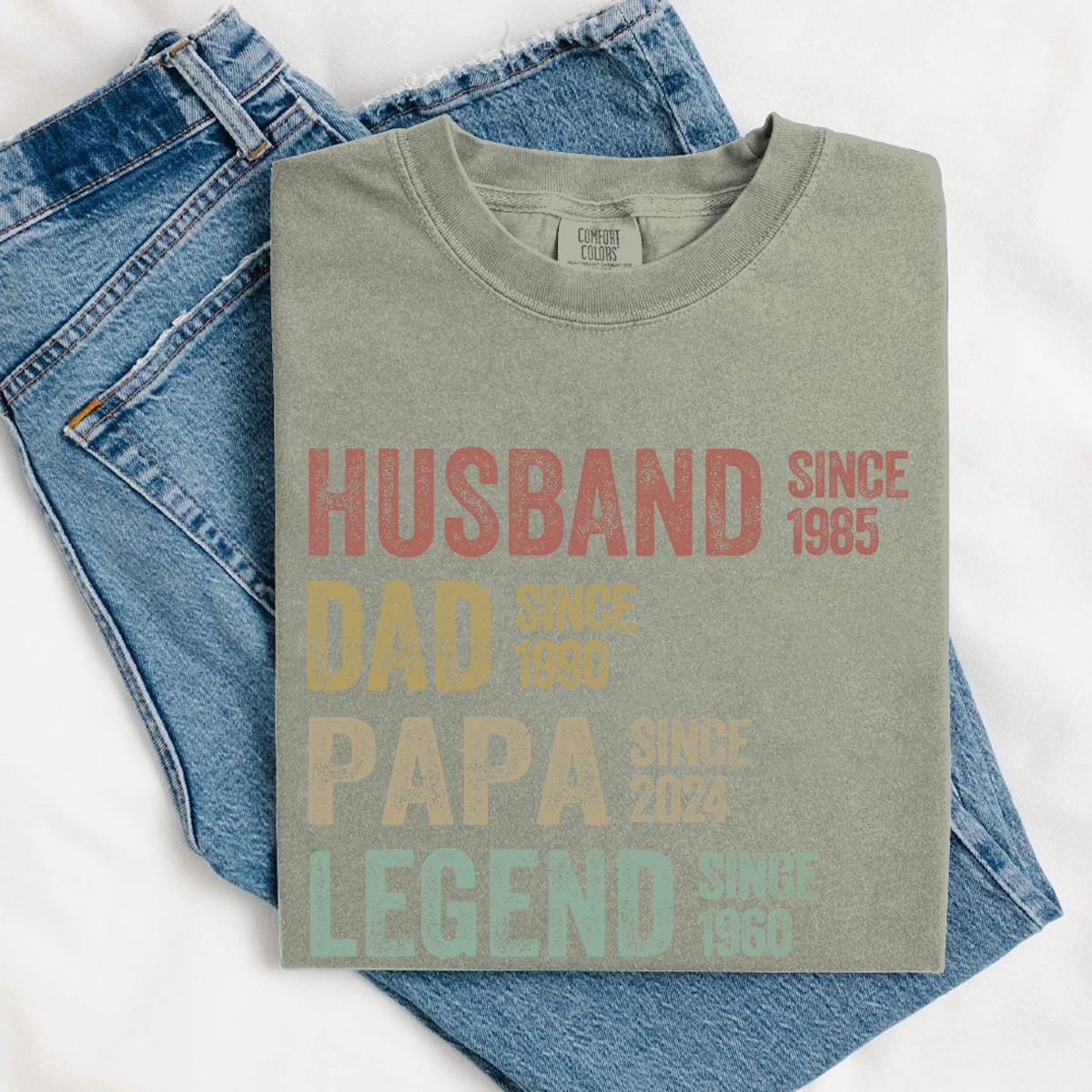 Comfort Colors® Personalized Dad Grandpa Shirt, Father's Day Shirt, Husband Father Grandpa Legend
