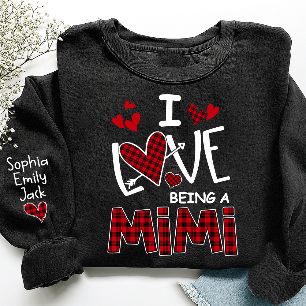 I Love Being A Mimi Sweatshirt, Gifts for Grandma, Custom Grandma and Grandchild Names