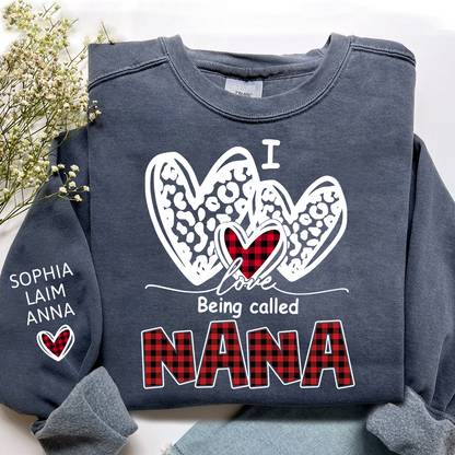 Personalized I Love Being Called Mimi Sweatshirt,Heart Valentine Gifts For Grandma And Grandchildren's