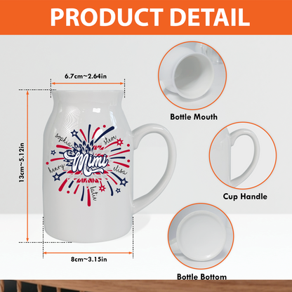 Patriotic Fireworks Covered With Flag For Mimi And Kids - Custom Home Decoration Flower Vase According To Family Requirements, Ceramic Flower Vase