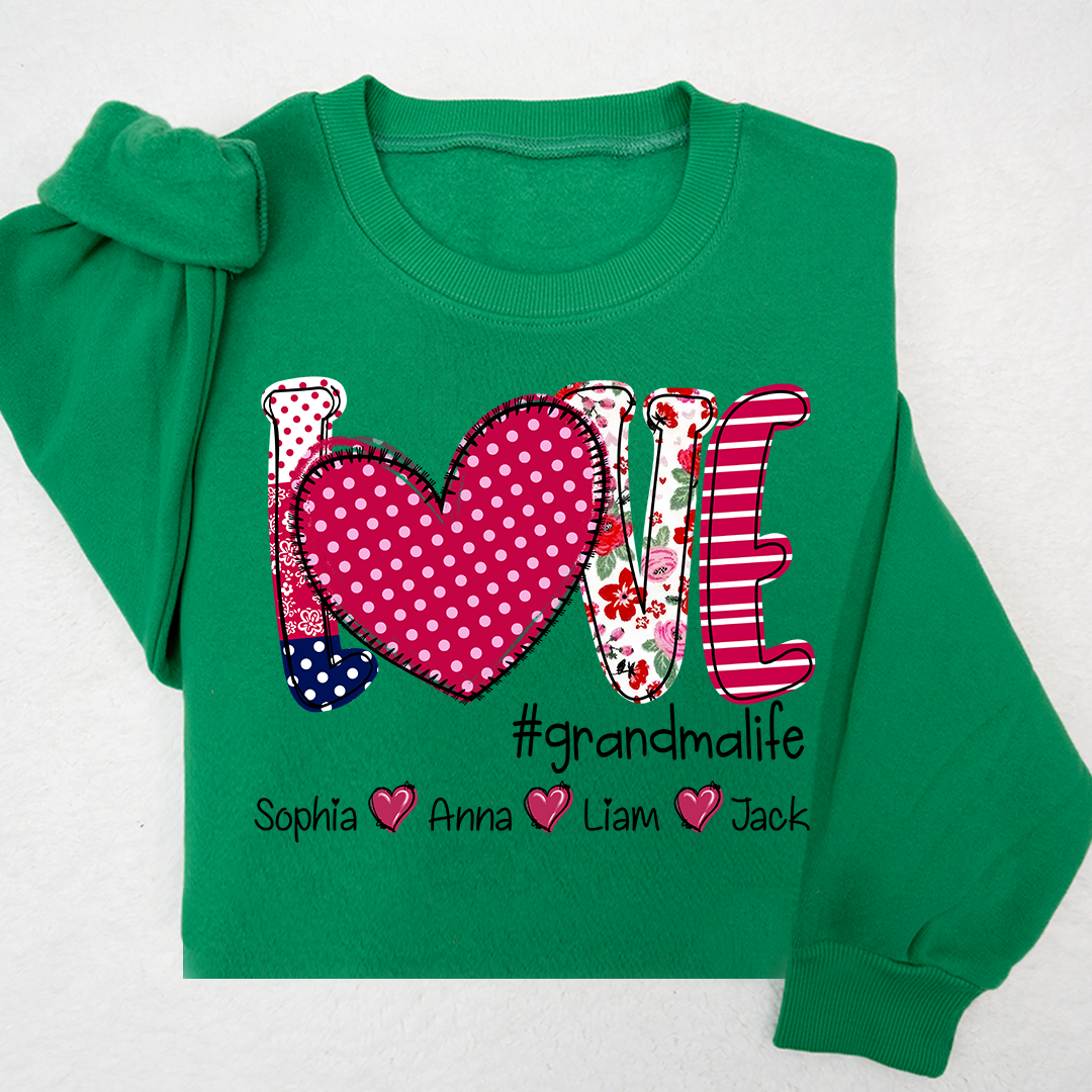 Valentine's Heart Day Custom Grandma And Kids LTP01 Sweatshirt