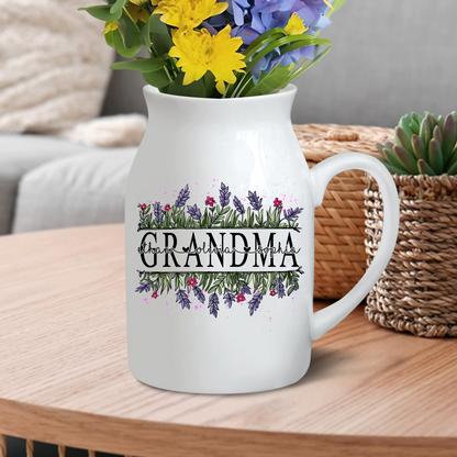 Flower Art For Grandma And Kids - Custom Home Decoration Flower Vase According To Family Requirements - Warm Gift For Mother's Day, Ceramic Flower Vase