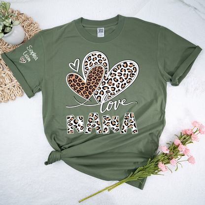Leopard Love Nana Shirt, Grandma T Shirt with Heart Design, Meaningful Gift for Nana
