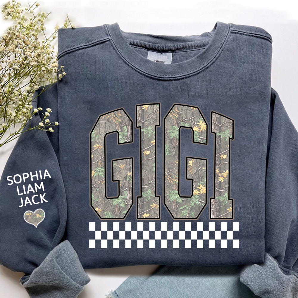 Personalized Gigi Sweatshirt, Modern Block Letter Grandma Crewneck