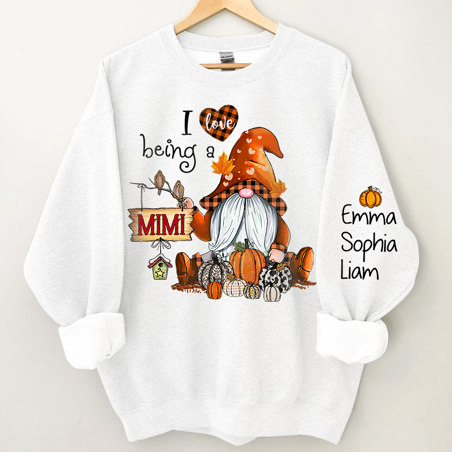 Personalized grandma gnome Sweatshirt, I Love being a grandma gnome with grandkids Sweatshirt