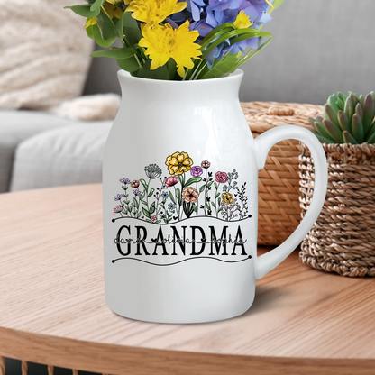Art Wildflowers For Grandma And Kids - Custom Home Decoration Flower Vase According To Family Requirements - Warm Gift For Mother's Day, Ceramic Flower Vase