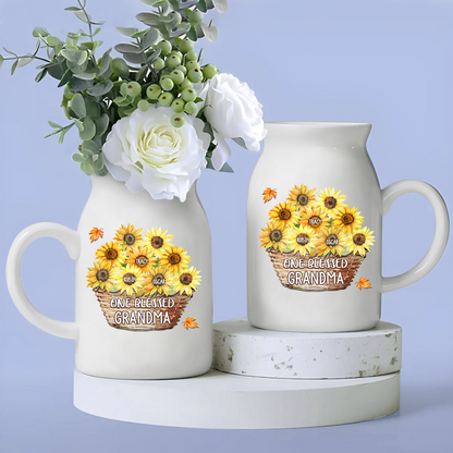 Flower Basket For Grandma And Kids - Custom Home Decoration Flower Vase According To Family Requirements - Warm Gift For Mother's Day, Ceramic Flower Vase