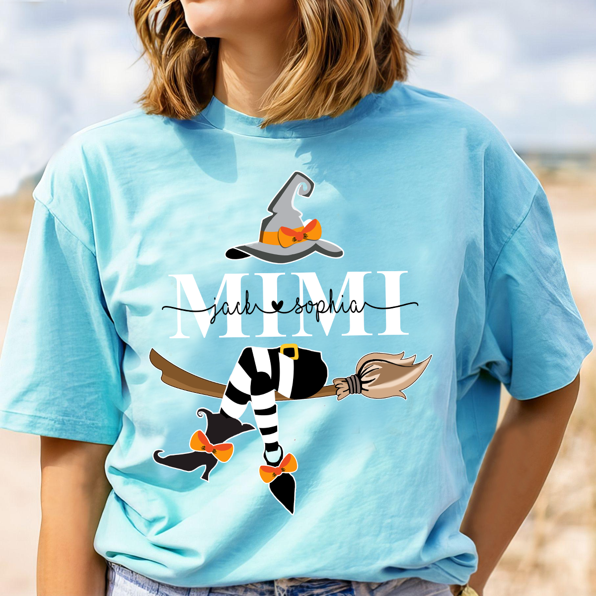 Comfort Colors® Custom Mimi Witch And Grandkids Halloween T-Shirt