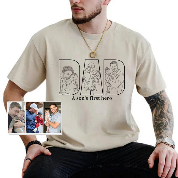 Custom Photo Portrait Embroidery Sweatshirt Gift For Dad And Mom Sweatshirt