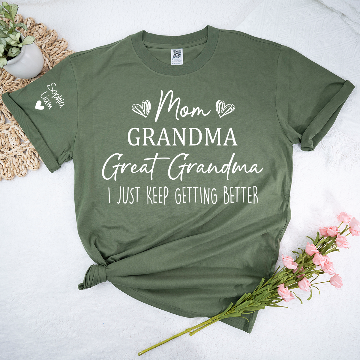Mom Grandma Great Grandma Shirt, I Just Keep Getting Better T Shirt, Funny Family Generations Apparel for Women
