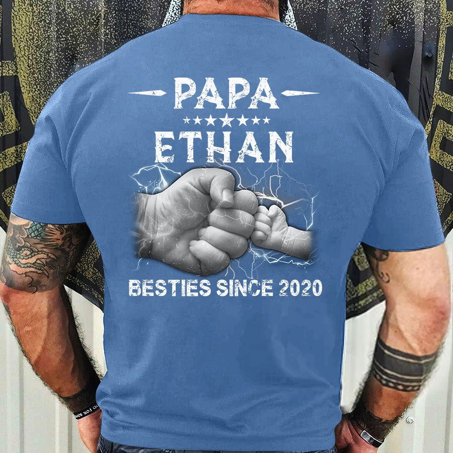Personalized Papa Grandkids Besties Father's Day Backside