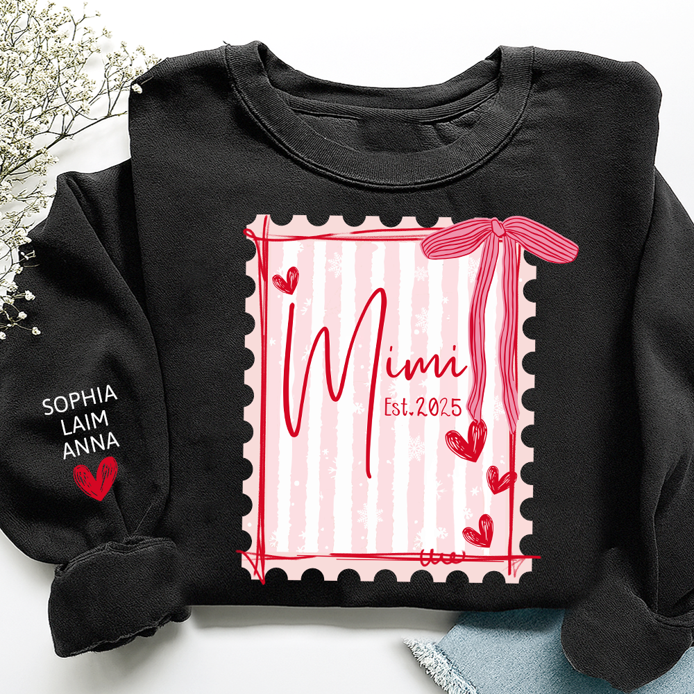Custom Mimi Pullover, 6 7 Back Print with Grandkids’ Names