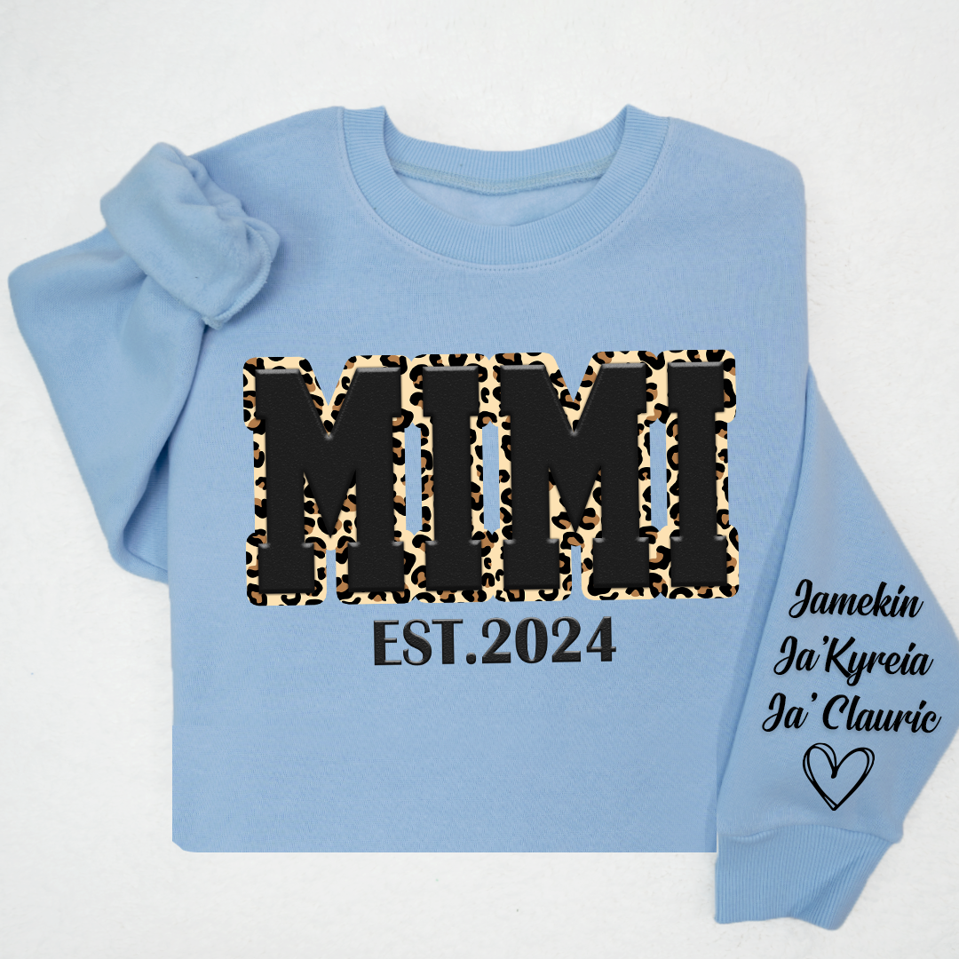 Custom Mimi And Kids Puff Print Design LTP01