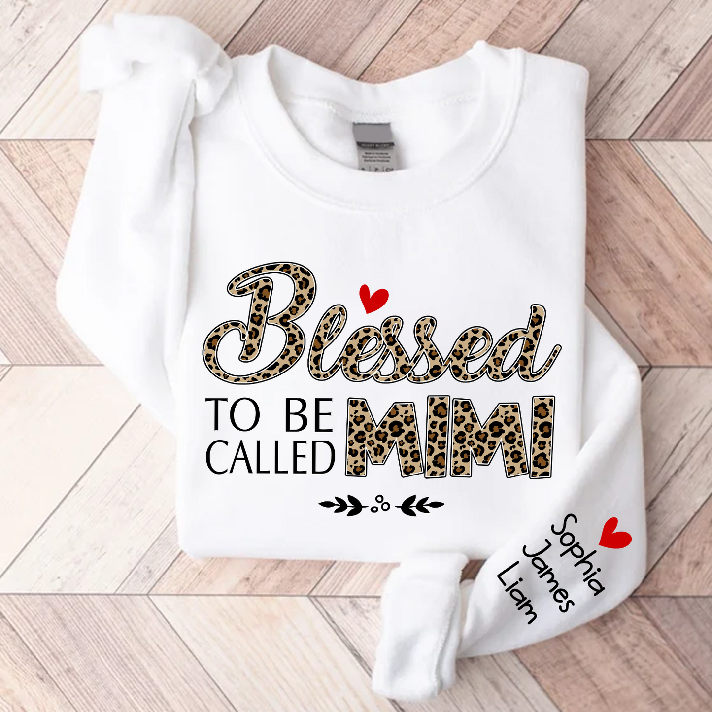 Blessed To Be Called Mimi Leopard, Custom Mimi And Kids, Grandma Gift TH Sweatshirt