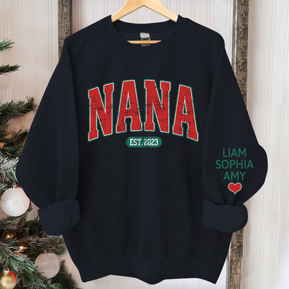 Personalized Nana Christmas With Grandkids Sweatshirt
