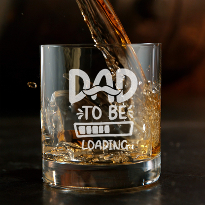Dad To Be Loading - Daddy And Kids Whiskey Glass