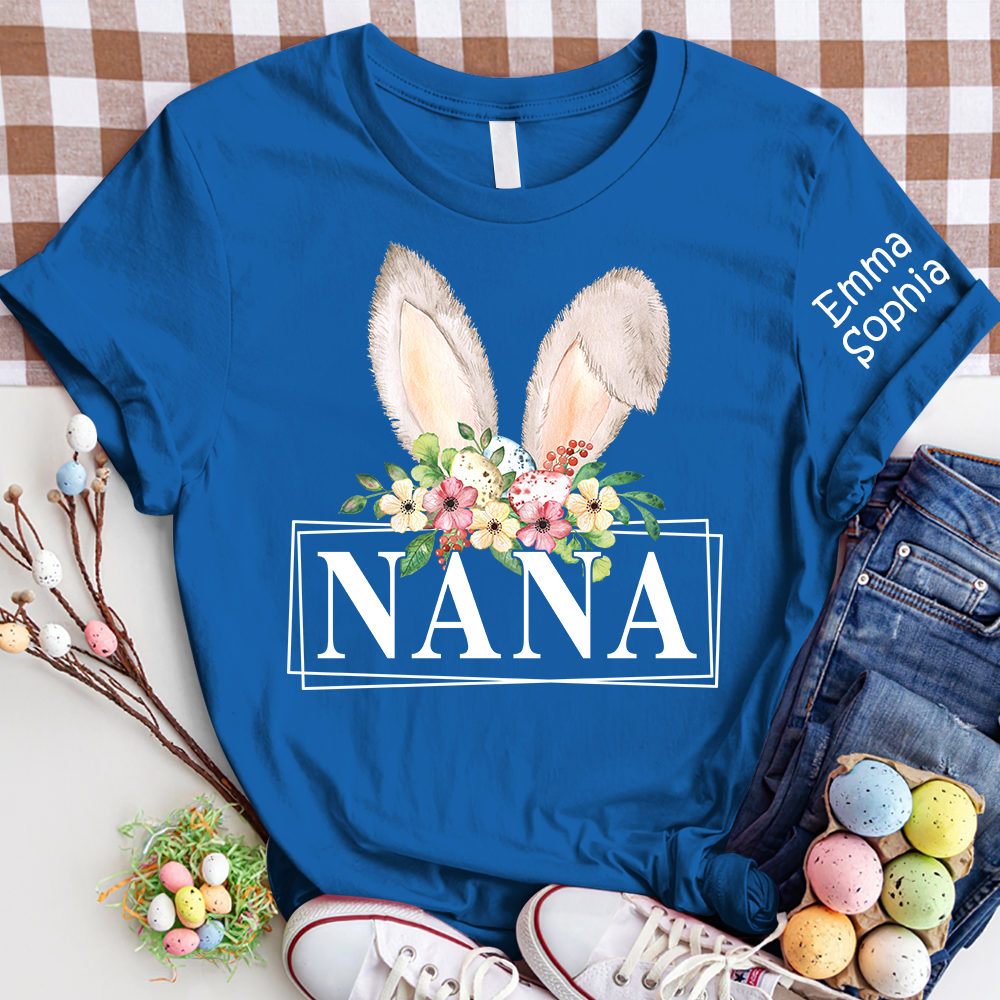 Gigi Bunny Flower Shirt, Custom Gigi And Kids, Easter Days Gift TH T-Shirt