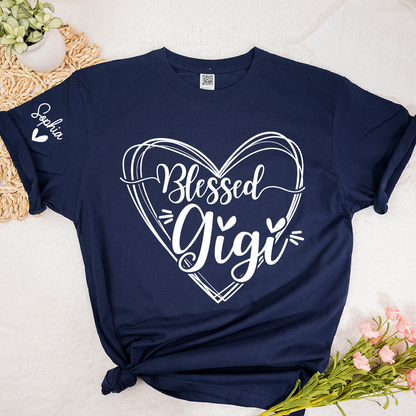 Custom Gigi Heart Tshirt, Personalized For Grandma And Little Ones