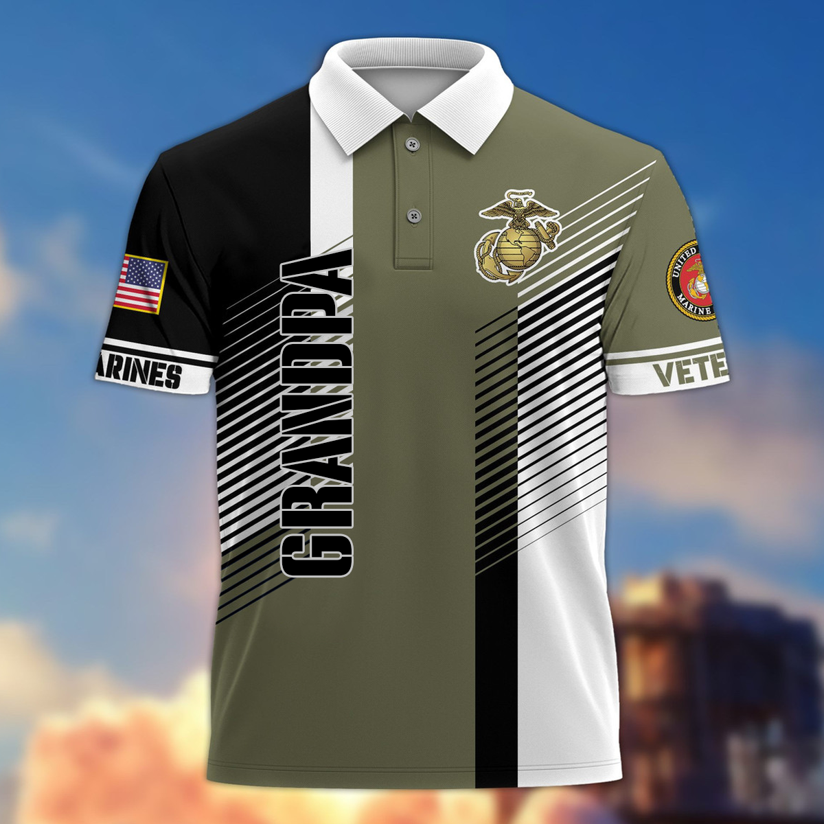 Premium US Veterans Polo Shirt, Gifts On Father's Day 3D Polo Shirt