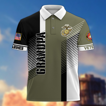Premium US Veterans Polo Shirt, Gifts On Father's Day 3D Polo Shirt