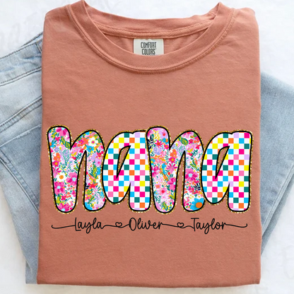 Comfort Colors® Nana Art Trend Shirt, Custom Grandma With Grandkids, Gift for Grandma