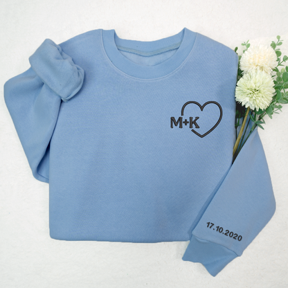 Personalised Embroidered Couples Gift, Couple Matching Personalised Sweatshirt TH