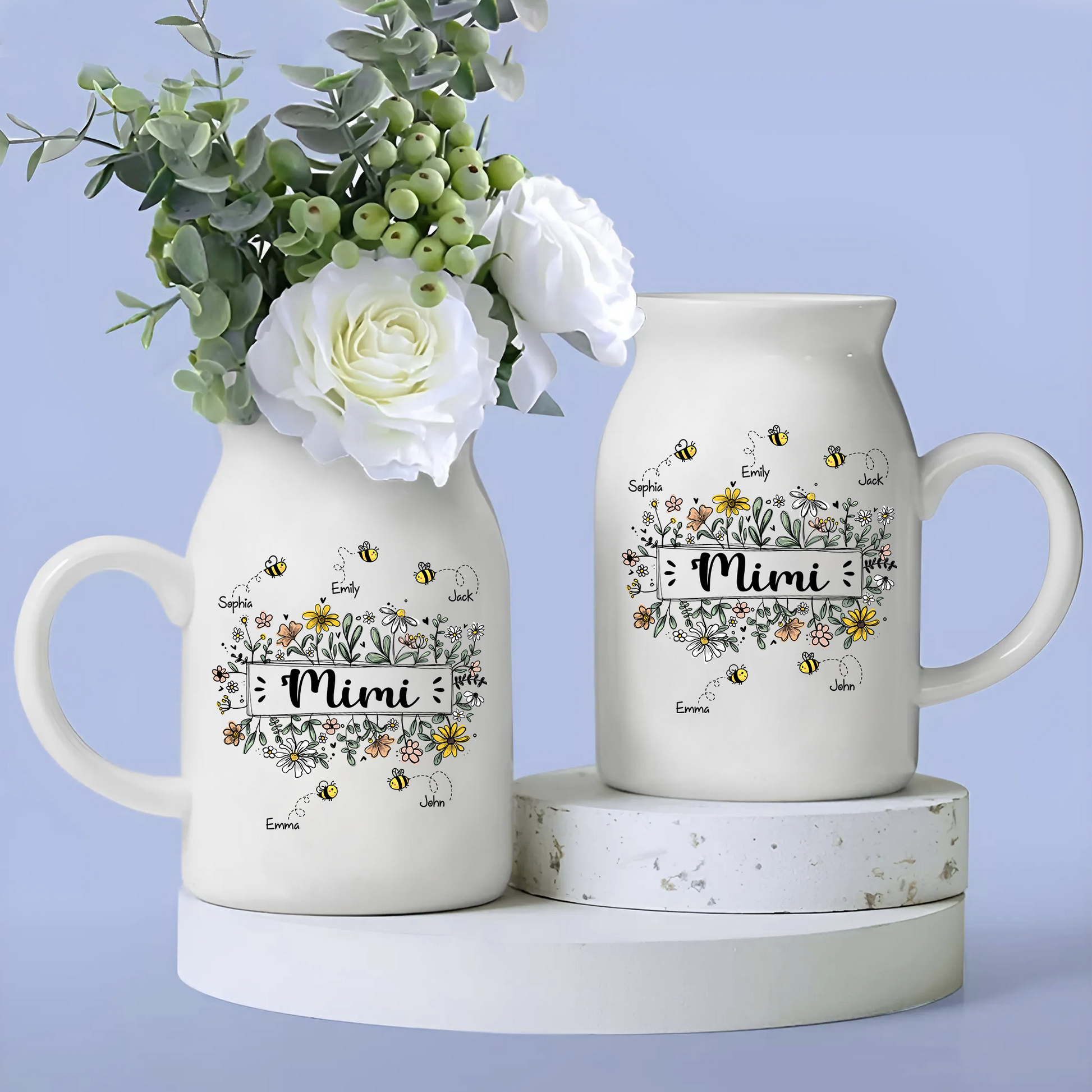 Wildflower Daisy Mimi And Kids - Custom Home Decoration Flower Vase According To Family Requirements, Ceramic Flower Vase