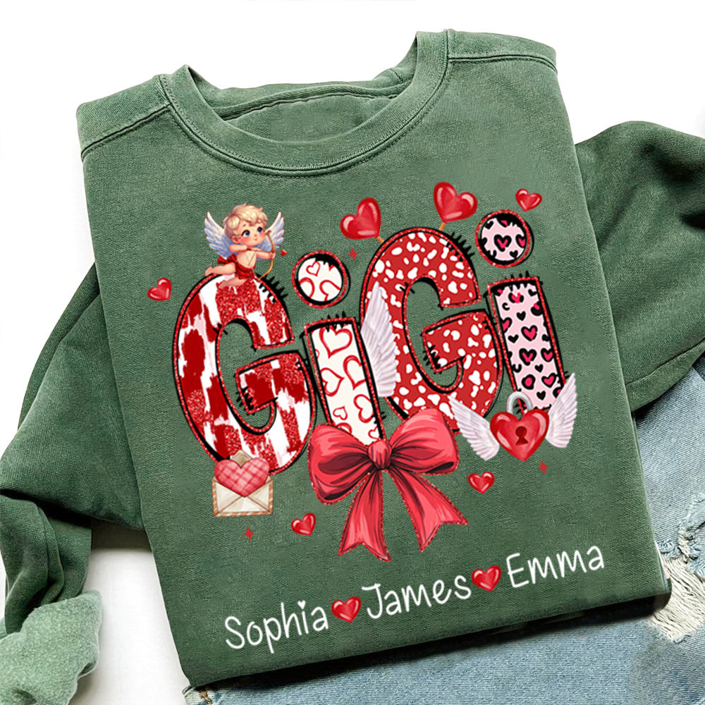 Personalized Meaningful Valentine Gift Sweatshirts, for Gigi and Kids