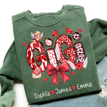 Personalized Meaningful Valentine Gift Sweatshirts, for Gigi and Kids