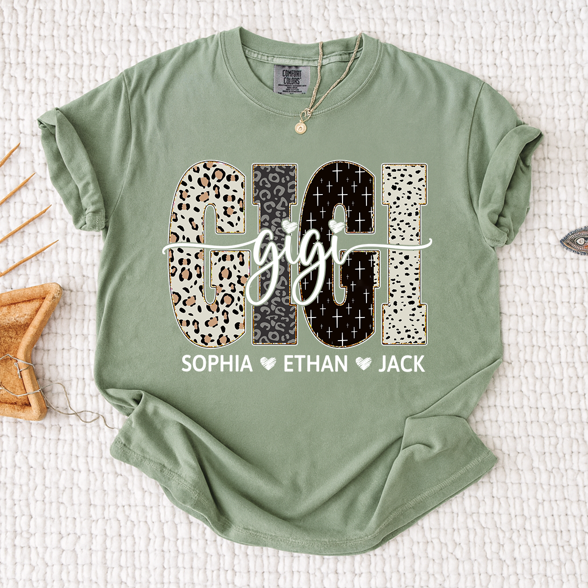 Comfort Colors® Bible Style Design, Custom Gift For Gigi And Her Grandchildren